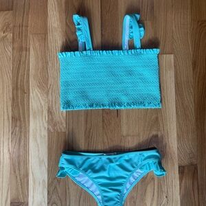Minnow Swim girls bikini. Green. Size 11/12.